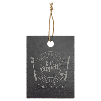 Rectangle Slate Cutting Board with Hanger String – 11 1/2" x 8 3/4"