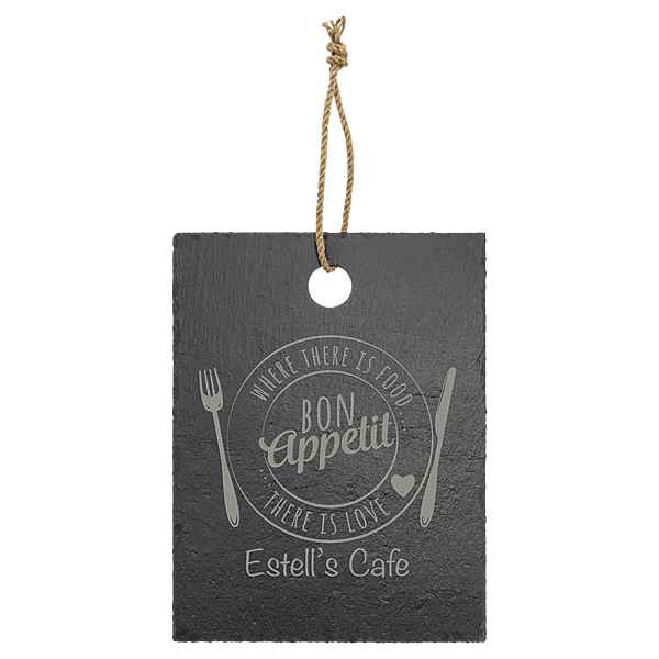 Rectangle Slate Cutting Board with Hanger String – 11 1/2" x 8 3/4"