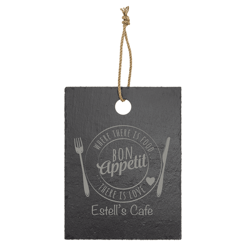 Rectangle Slate Cutting Board with Hanger String – 11 1/2" x 8 3/4"