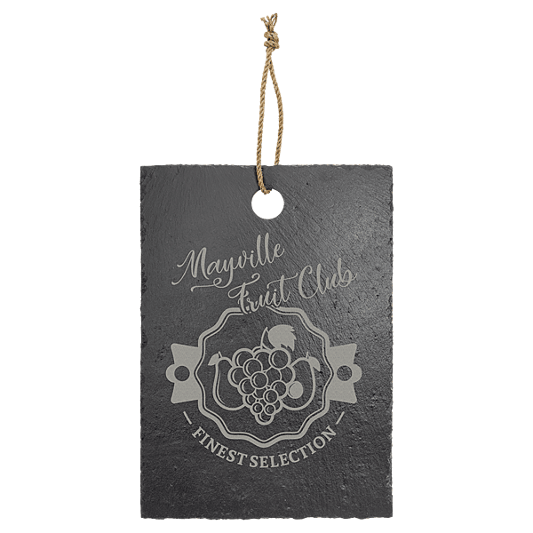Personalized 13 3/4" x 9 3/4" Rectangle Slate Cutting Board with Hanger String