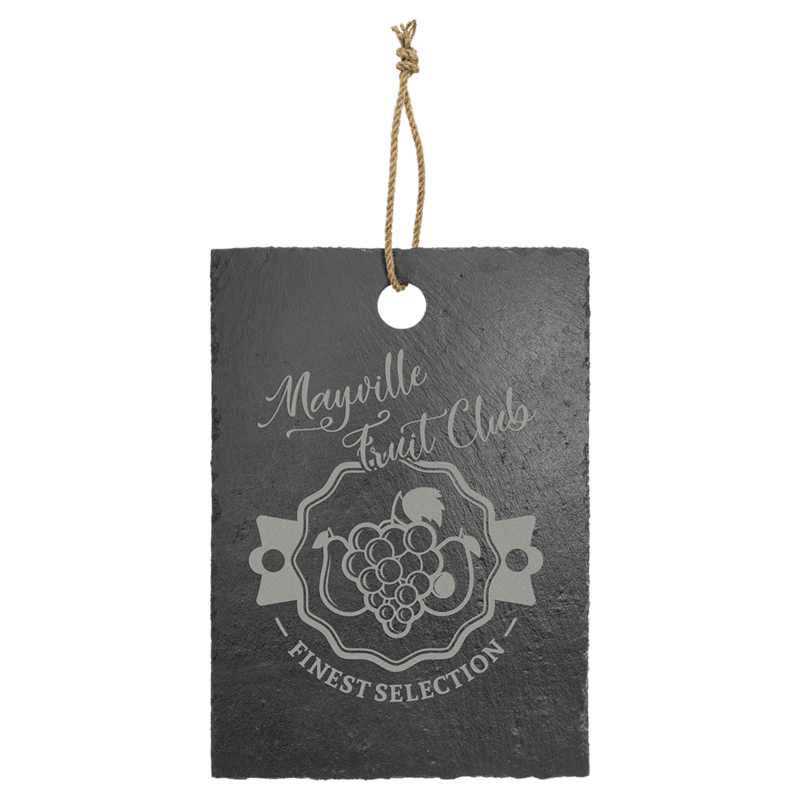 Personalized 13 3/4" x 9 3/4" Rectangle Slate Cutting Board with Hanger String