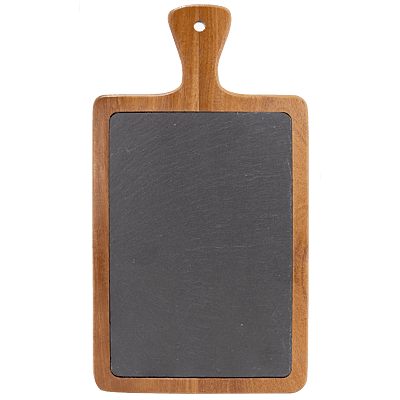 Personalized 13 1/4" x 7" Acacia Wood/Slate Cutting Board
