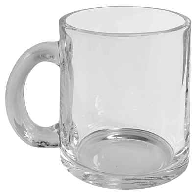Personalized 10 oz. Sublimatable Clear Glass Mug with Handle