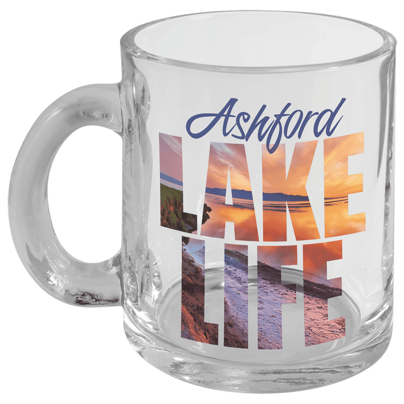 Personalized 10 oz. Sublimatable Clear Glass Mug with Handle