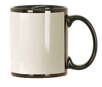 Personalized 11 oz. Black/White Sublimatable Ceramic Banner Mug