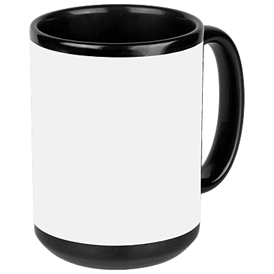 Personalized 15 oz. Black/White Sublimatable Ceramic Banner Mug