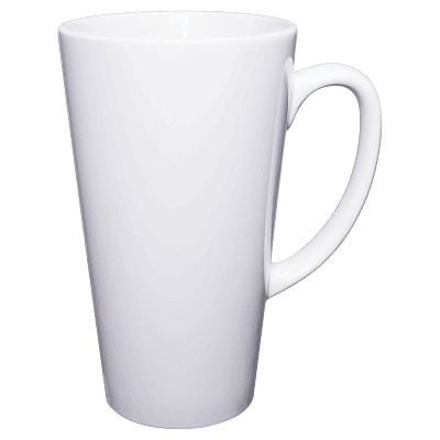 Personalized 17 oz. Sublimatable White Latte Mug with Handle