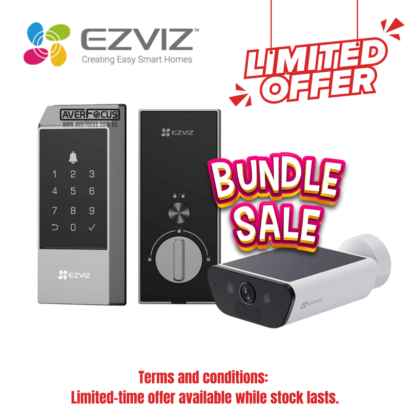[SMART TRY BUNDLE]EZVIZ DL04 Smart Deadbolt Lock + Solar Battery Camera CB5