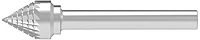 SOLID CARBIDE BURR, CROSS-PITCHED CONE SHAPED LONG
