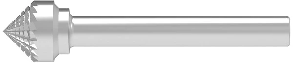 SOLID CARBIDE BURR, CROSS-PITCHED CONE
