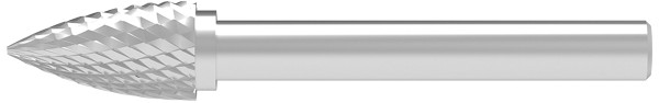 SOLID CARBIDE BURR, CROSS-PITCHED CONE