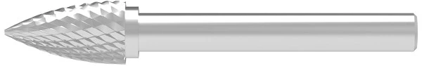 SOLID CARBIDE BURR, CROSS-PITCHED CONE