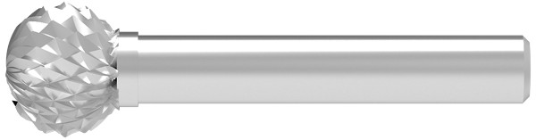 SOLID CARBIDE BURR, CROSS-PITCHED SPHERE SHAPE