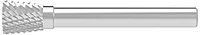 SOLID CARBIDE BURR, CROSS-PITCHED TRAPEZOID SHAPE