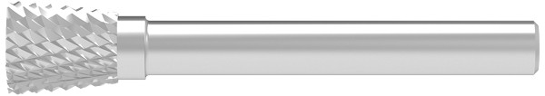 SOLID CARBIDE BURR, CROSS-PITCHED TRAPEZOID SHAPE
