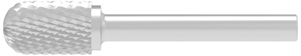 SOLID CARBIDE BURR, CROSS-PITCHED WITH RADIUS