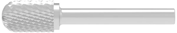 SOLID CARBIDE BURR, CROSS-PITCHED WITH RADIUS