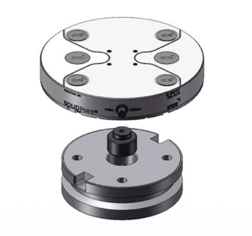 SOLIDPoint 96mm plate, 660107 round, 176mm, for Makino round pallet, w/ 95 mm bolt hole circle (SX382)