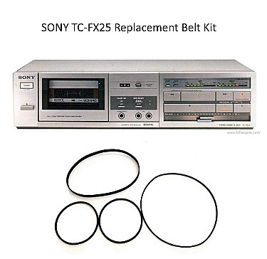 SONY TC-FX25 Cassette Deck Complete Belt Kit