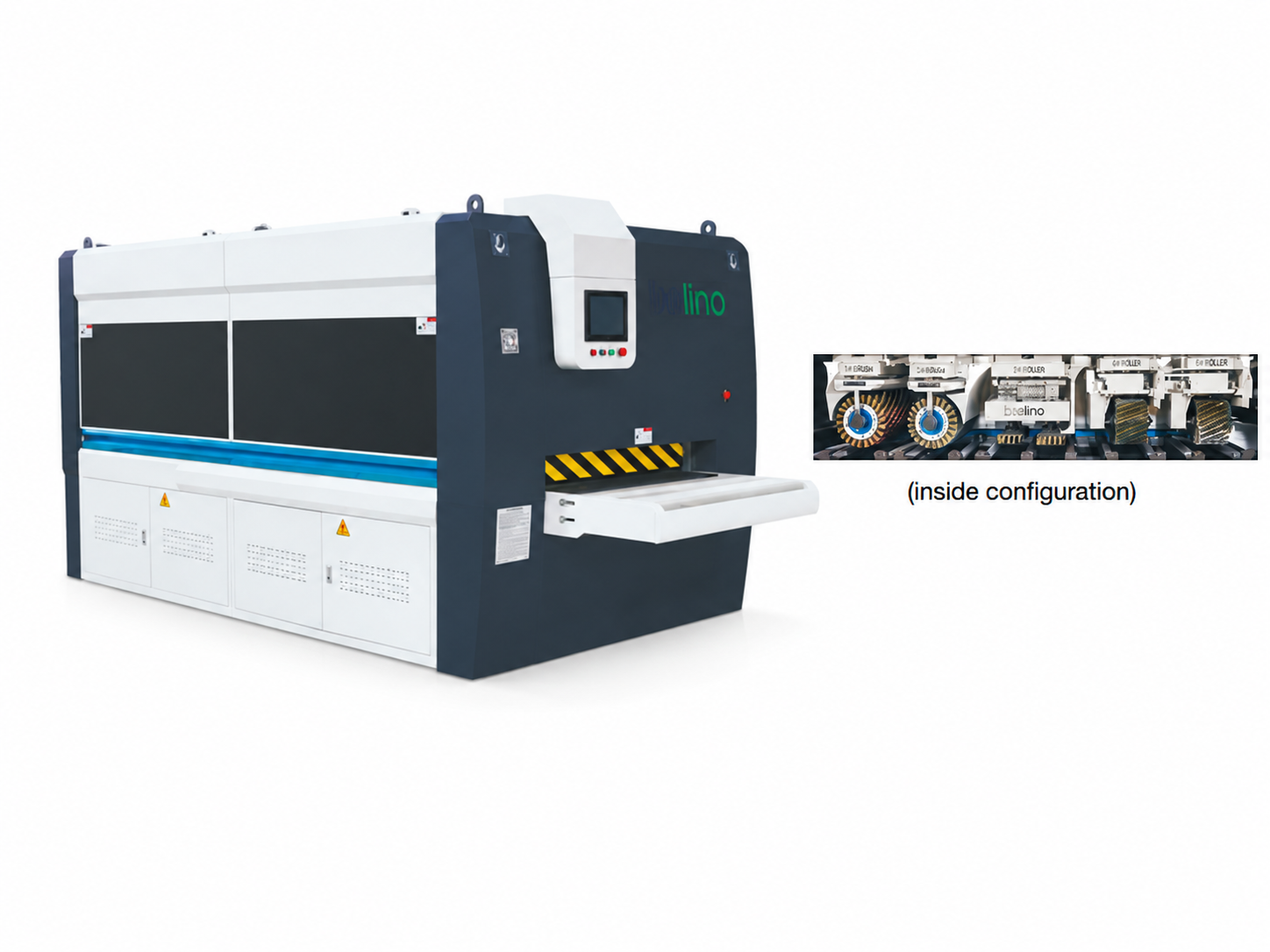 Wide Profile Sanding Machine SP-R1300M6 [ 2-Spiral Roller | Round Pad | 2-Multi-Roller | Round Pad Swing | 13.5kW ]