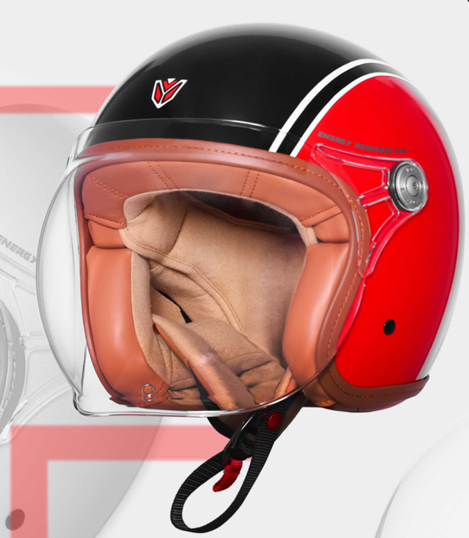 IGNYTE IGN-58 DOT SPECTRUM-5801 GLOSSY RED/BLACK 580 MM BUCKLE CLEAR+EXTRA LIGHT ORANGE VISOR+MINIUTRE