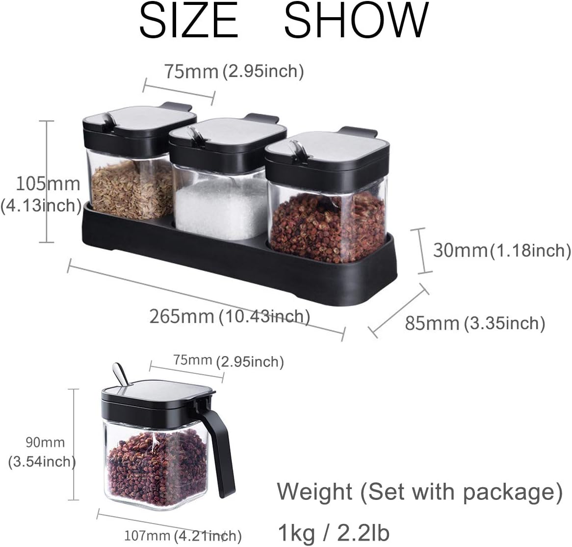 7 PIECES SET OF SPICE CONTAINERS SPICE RACK