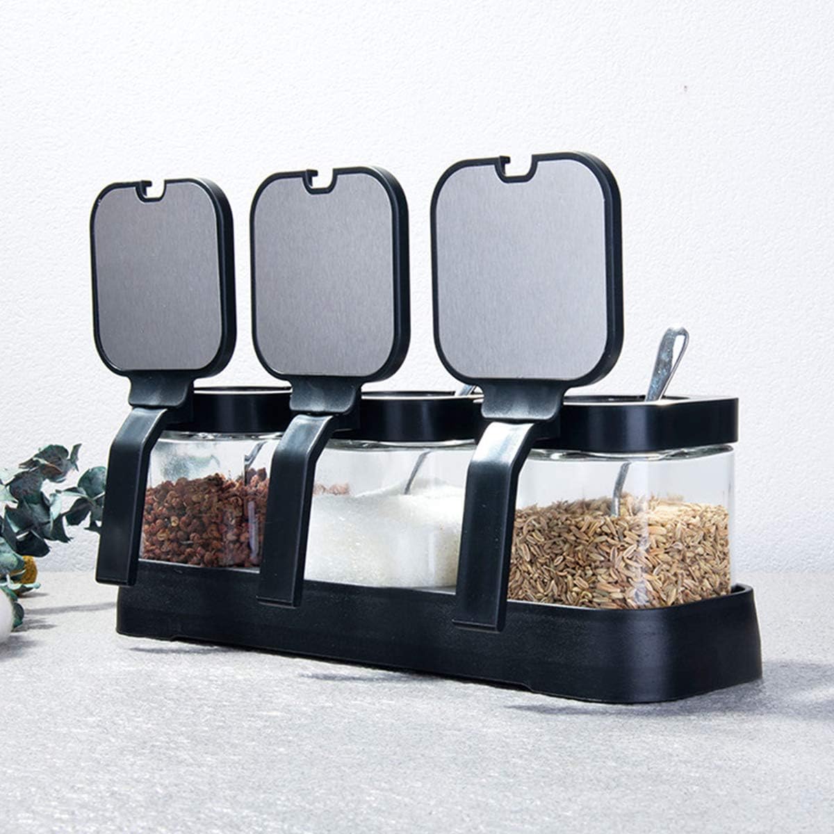 7 PIECES SET OF SPICE CONTAINERS SPICE RACK