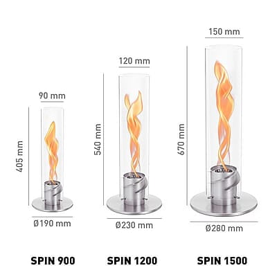 HOFATS SPIN 1200 Tabletop Fireplace silver HOFATS SPIN 1200 Tabletop Fireplace silver