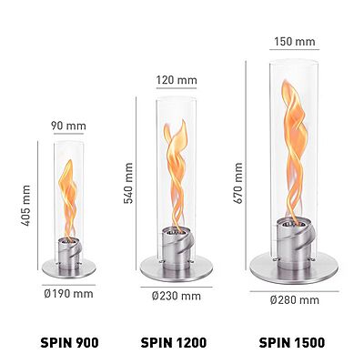 HOFATS SPIN 1500 Tabletop Fireplace silver HOFATS SPIN 1500 Tabletop Fireplace silver