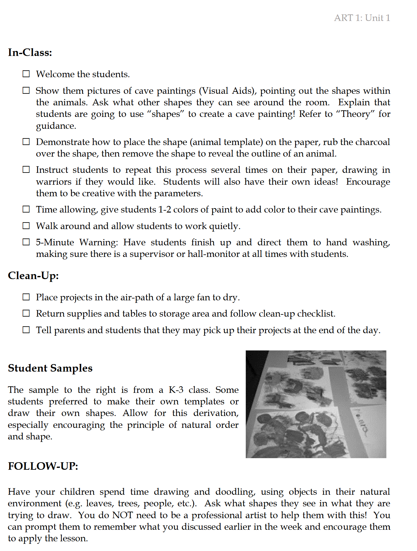 ART 1: Ancient & Classical Times (K-6th) ~ Textbook