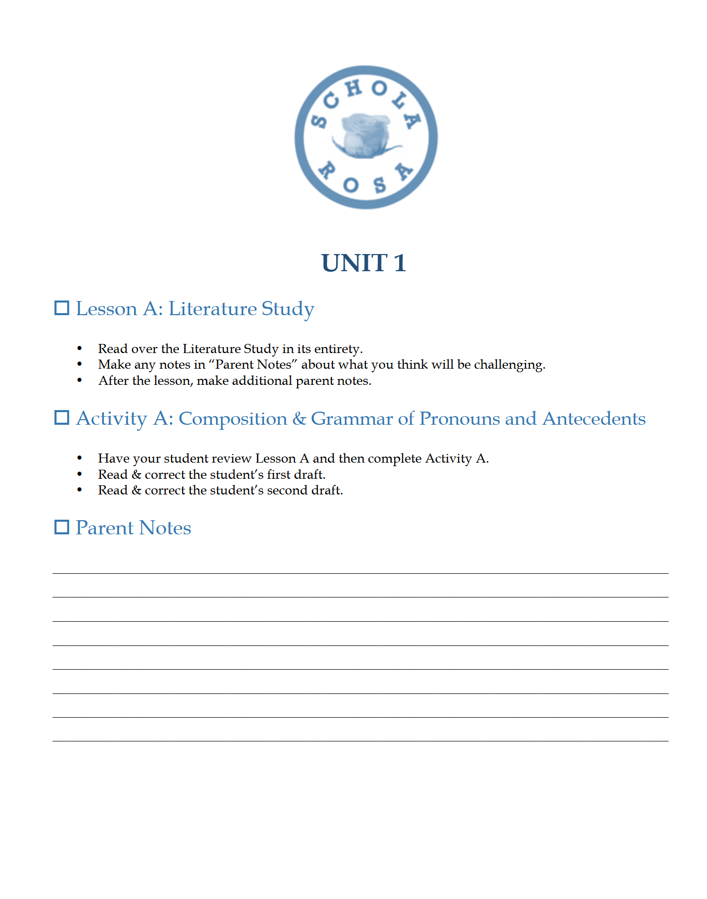 Language Arts 4-6: Schola Rosa Cycle 3 Language Arts 4-6: Schola Rosa Cycle 3