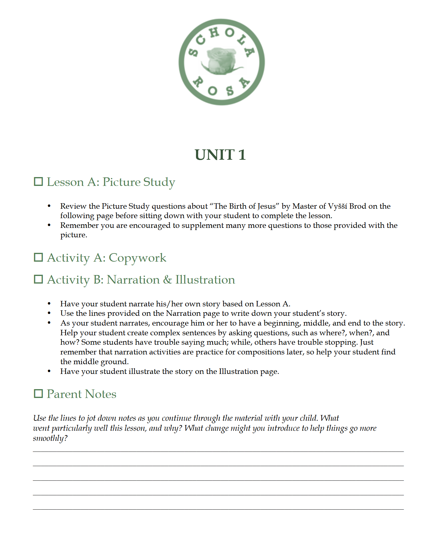 Language Arts K-1: Schola Rosa Cycle 2
