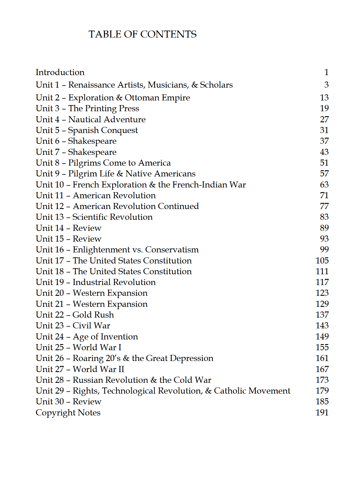 History 2-3: Modern Times - Schola Rosa Cycle 3 History 2-3: Modern Times - Schola Rosa Cycle 3