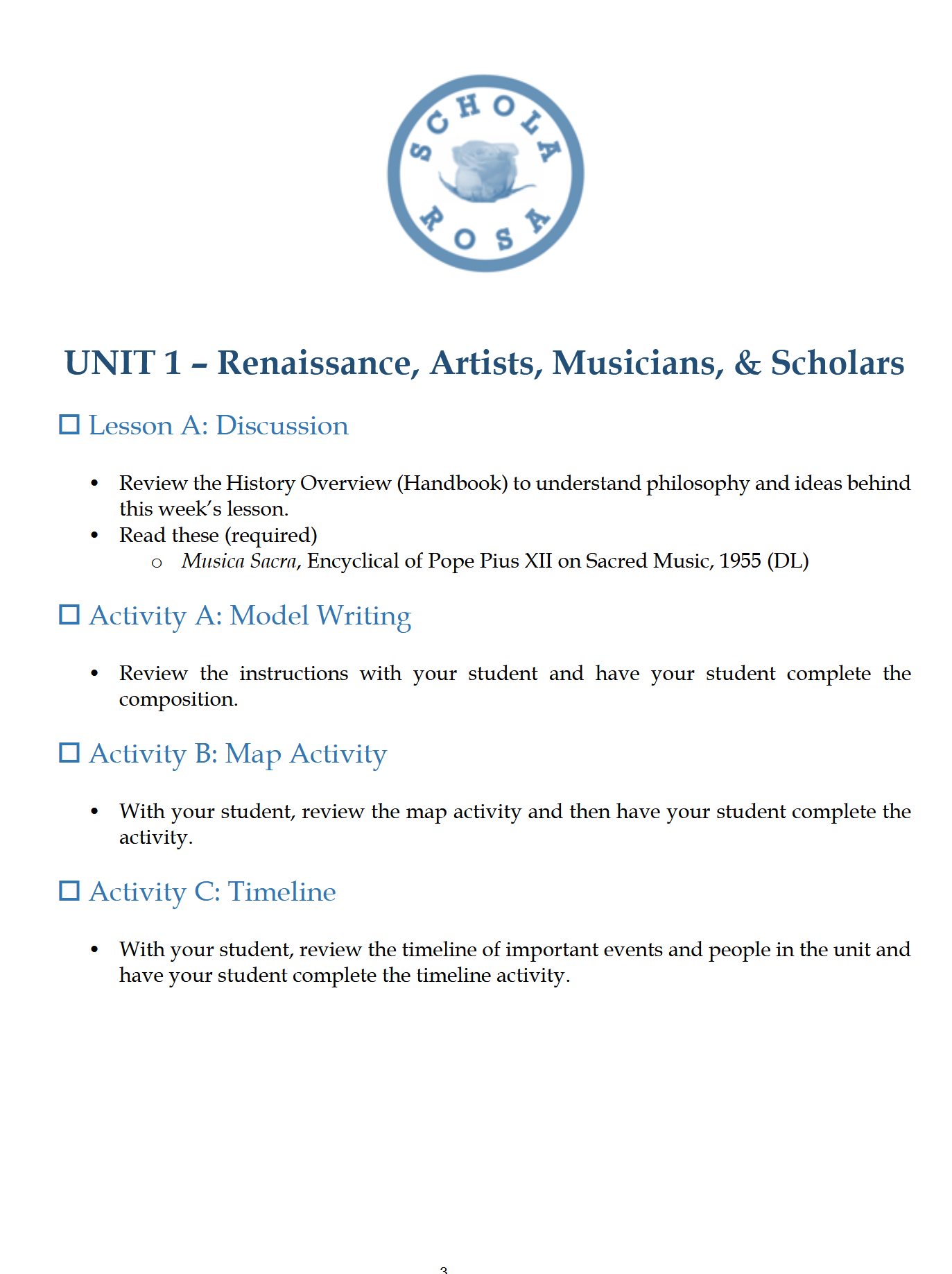 History 4-6: Modern Times: Schola Rosa Cycle 3 History 4-6: Modern Times: Schola Rosa Cycle 3