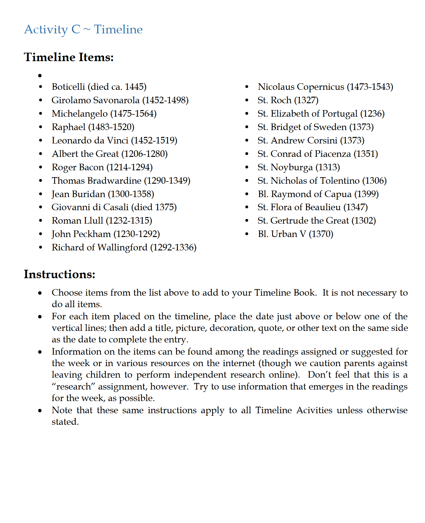 History 4-6: Modern Times: Schola Rosa Cycle 3 History 4-6: Modern Times: Schola Rosa Cycle 3