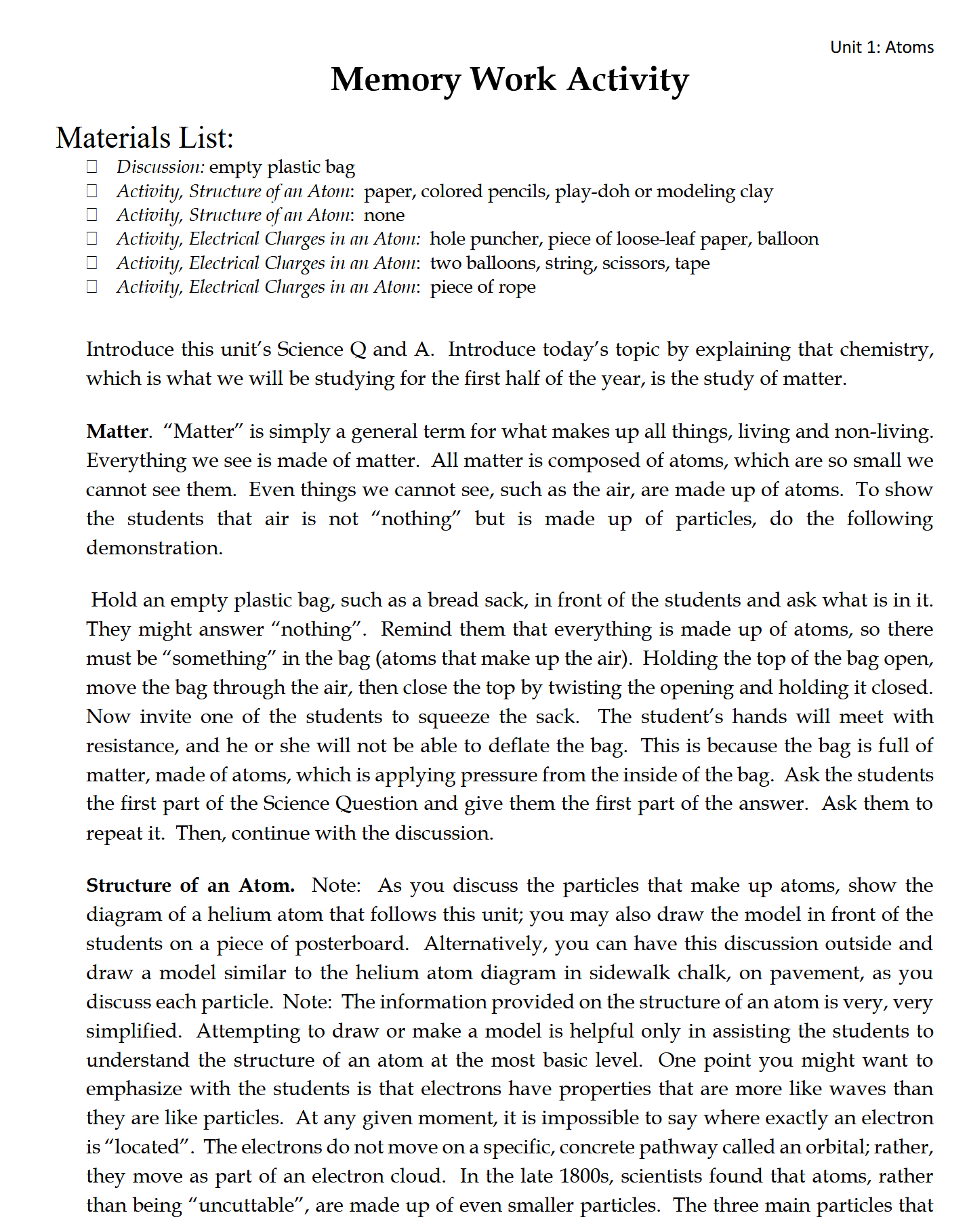 Science 2-3: Chemistry and Physics: Schola Rosa Cycle 3 Science 2-3: Chemistry and Physics: Schola Rosa Cycle 3