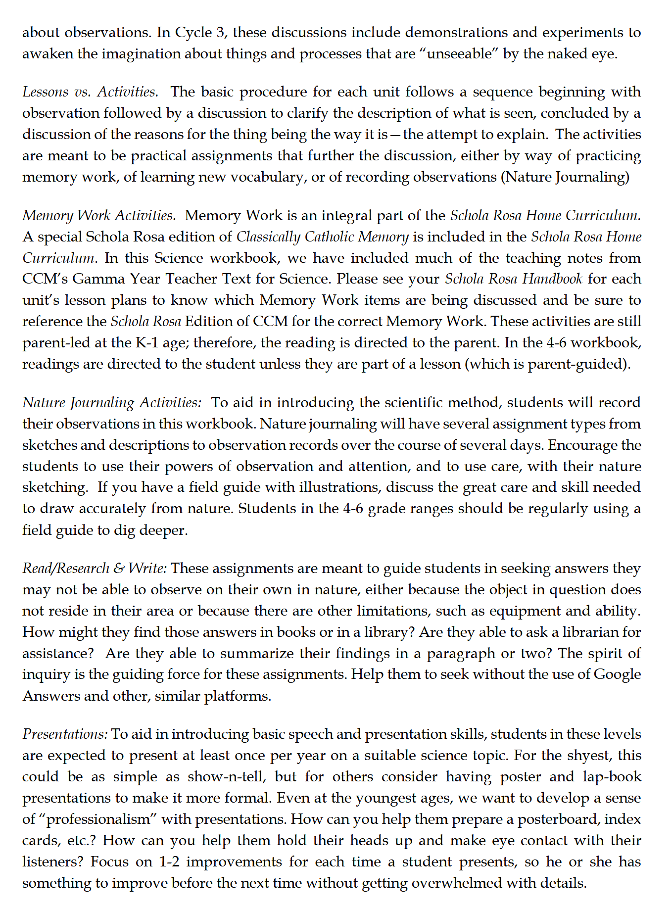 Science 4-6: Chemistry and Physics: Schola Rosa Cycle 3 Science 4-6: Chemistry and Physics: Schola Rosa Cycle 3