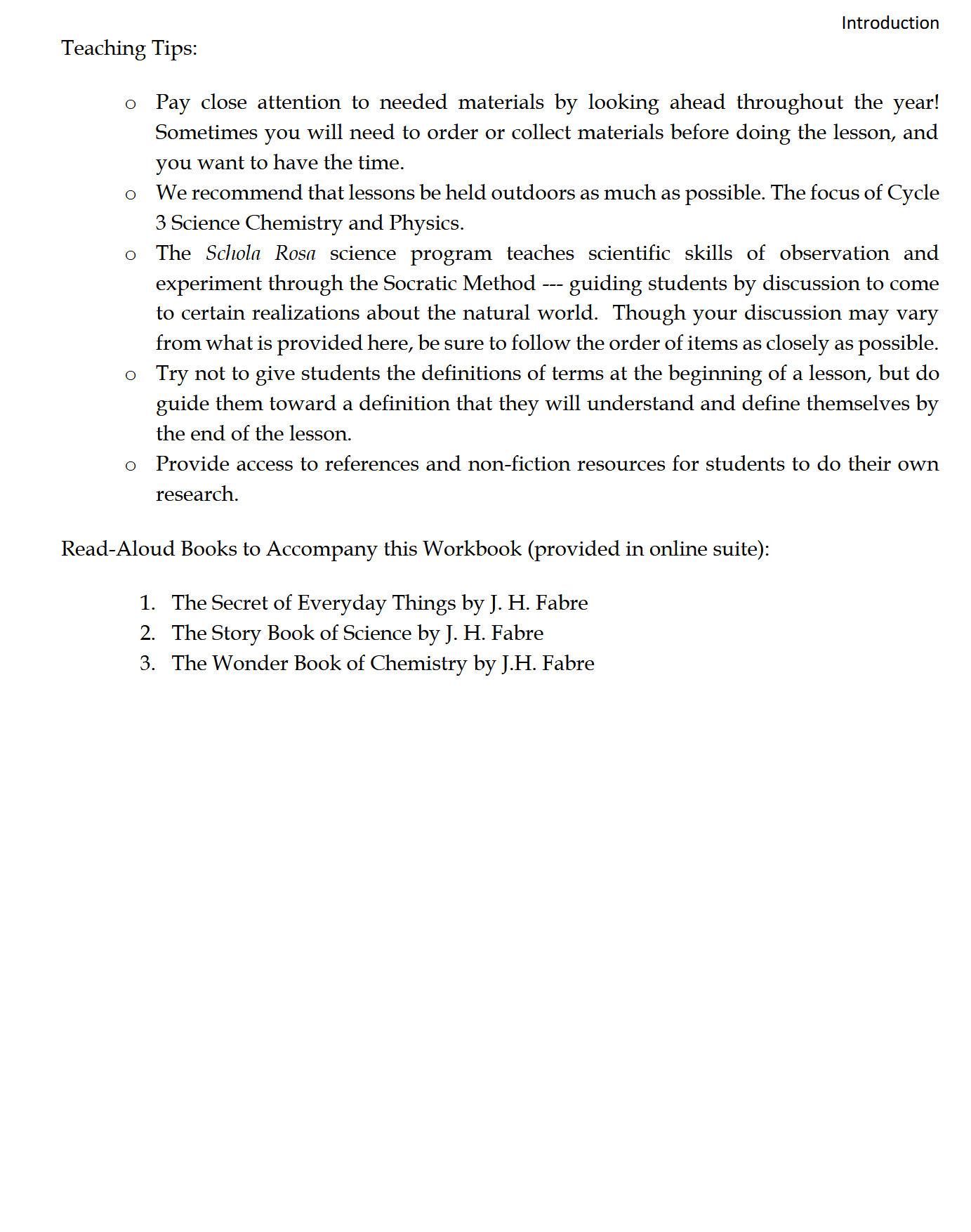 Science 4-6: Chemistry and Physics: Schola Rosa Cycle 3 Science 4-6: Chemistry and Physics: Schola Rosa Cycle 3