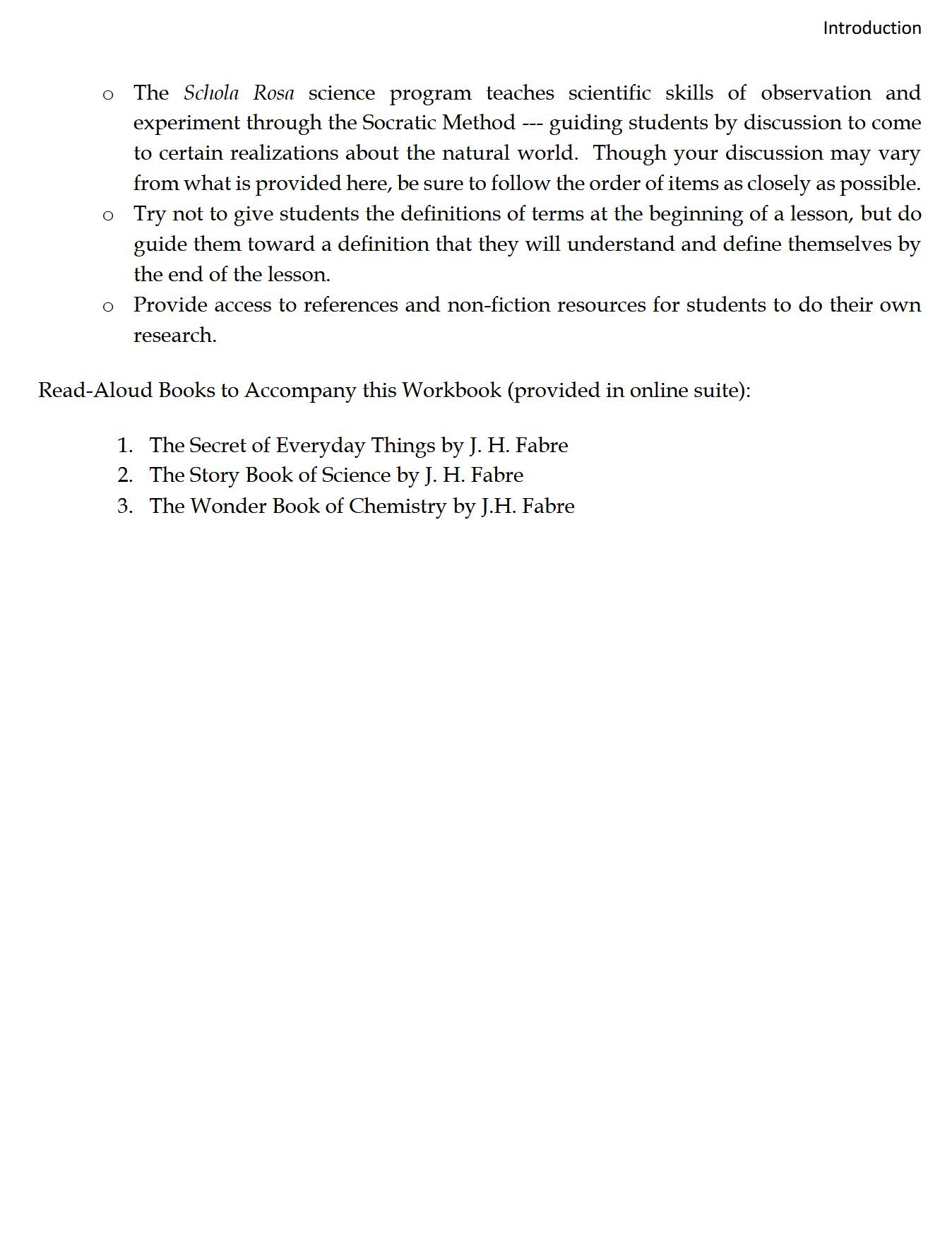 Science K-1: Chemistry and Physics: Schola Rosa Cycle 3 Science K-1: Chemistry and Physics: Schola Rosa Cycle 3
