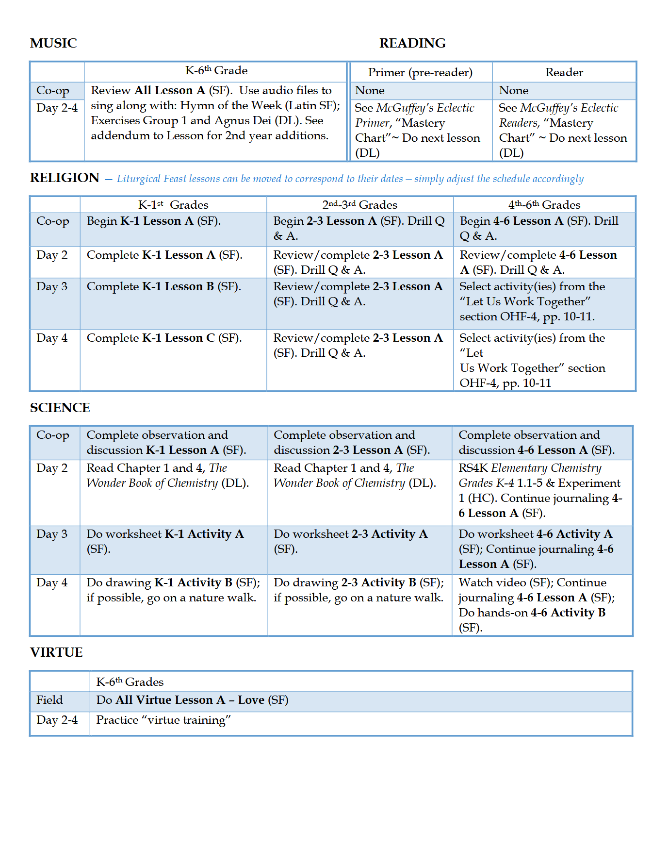 Schola Rosa Handbook (K-6th): Cycle 3 Schola Rosa Handbook (K-6th): Cycle 3