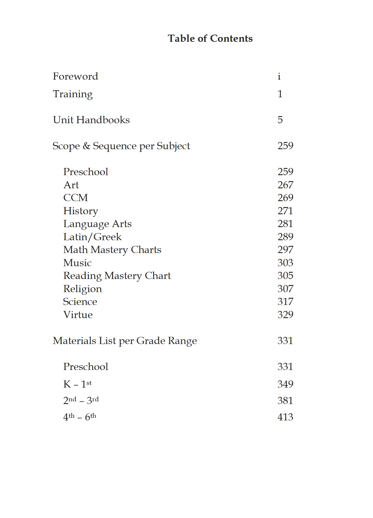 Schola Rosa Handbook (K-6th): Cycle 3 Schola Rosa Handbook (K-6th): Cycle 3