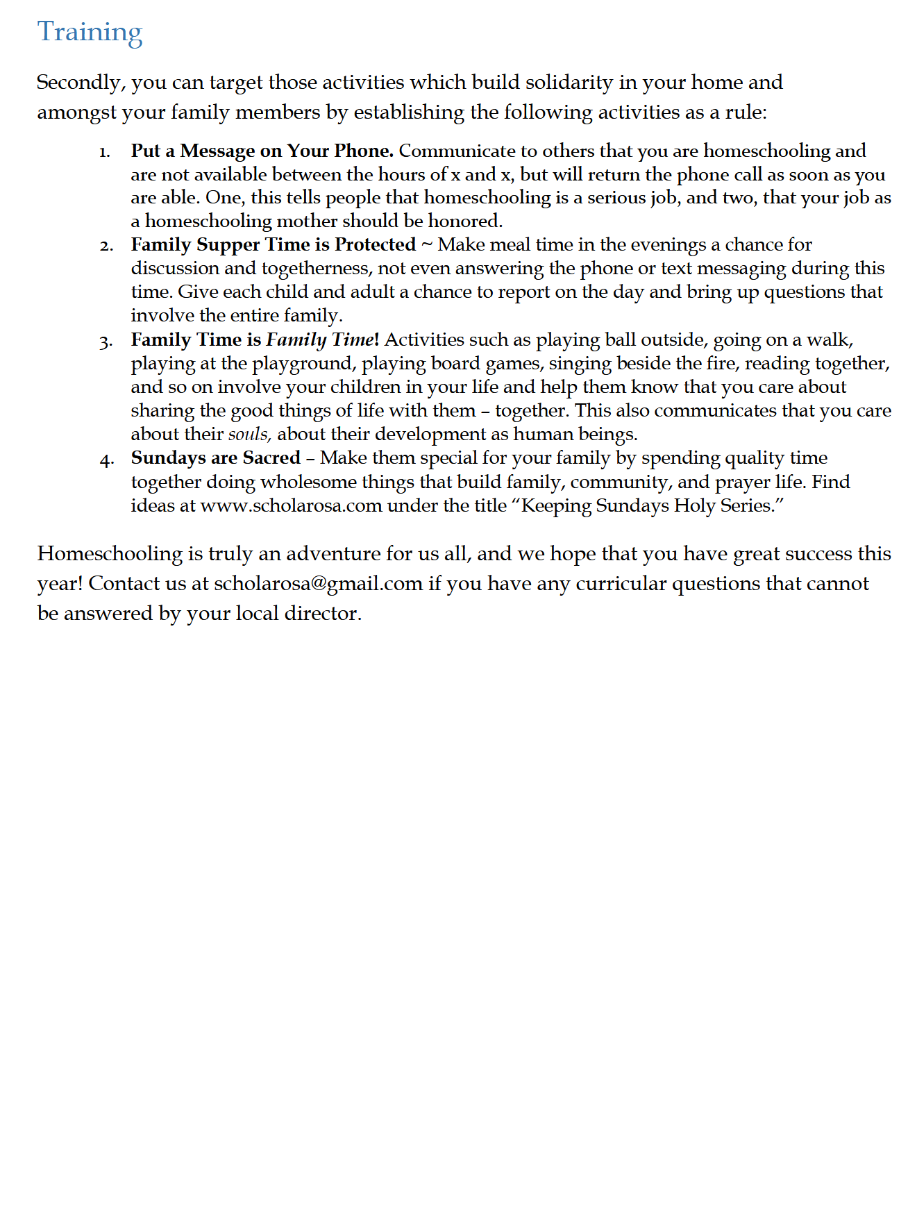 Schola Rosa Handbook (K-6th): Cycle 3 Schola Rosa Handbook (K-6th): Cycle 3