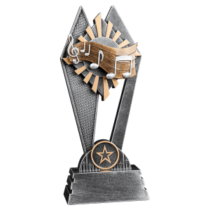 Sun Ray Resin Trophy-Music-8in.