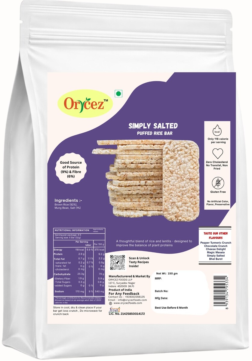Simply Salted Puffed Rice Bar