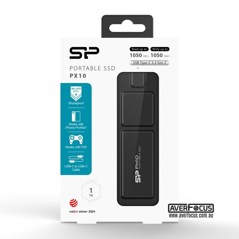 Silicon Power PX10 Portable SSD, 1TB, Black Silicon Power PX10 Portable SSD, 1TB, Black