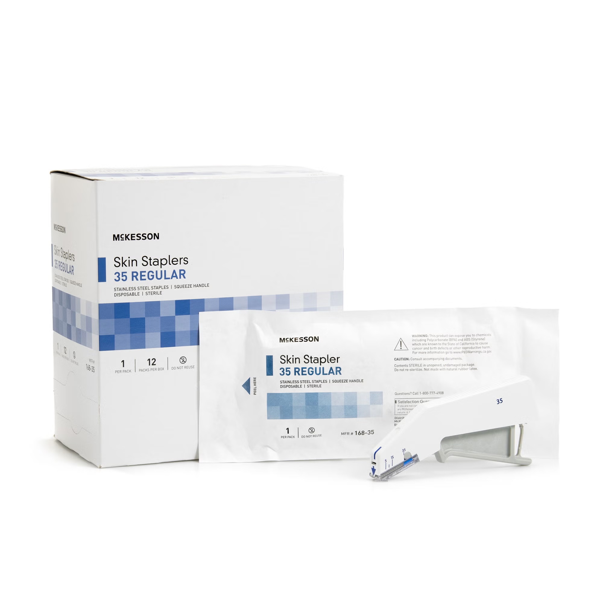 McKesson Wound Stapler, Regular Stainless Steel Staples, 35 Staples