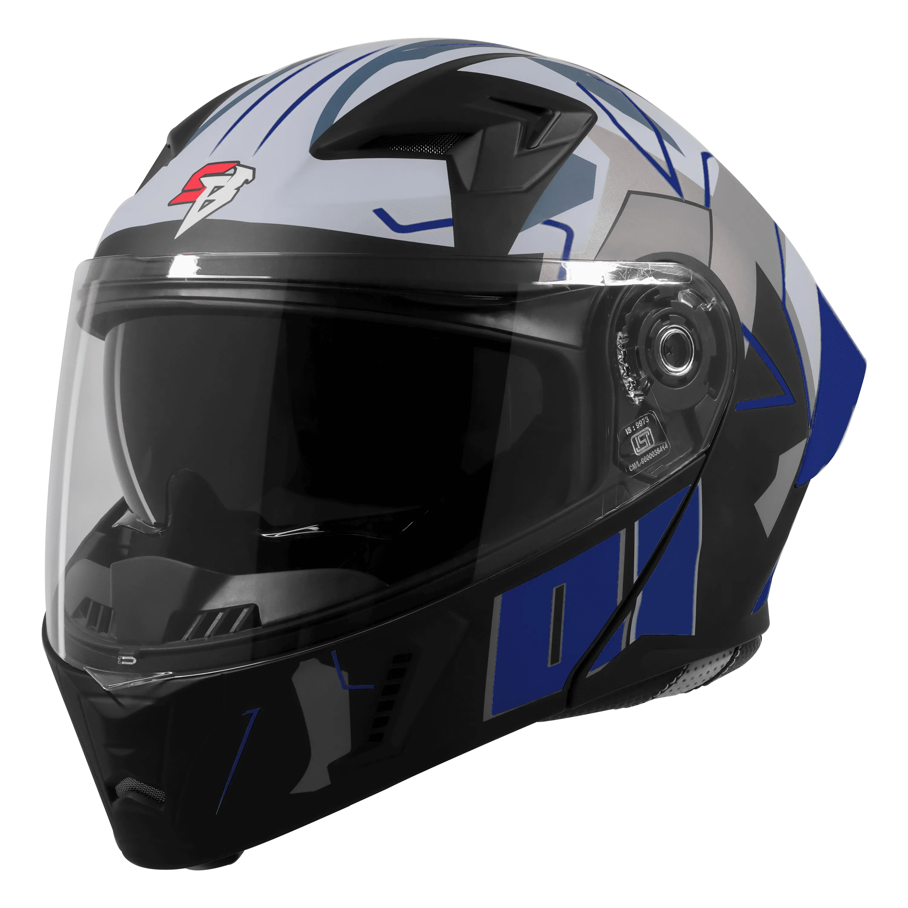 STEELBIRD SBA-20 ISS 09 GLOSSY BLACK/BLUE C/V 600MM