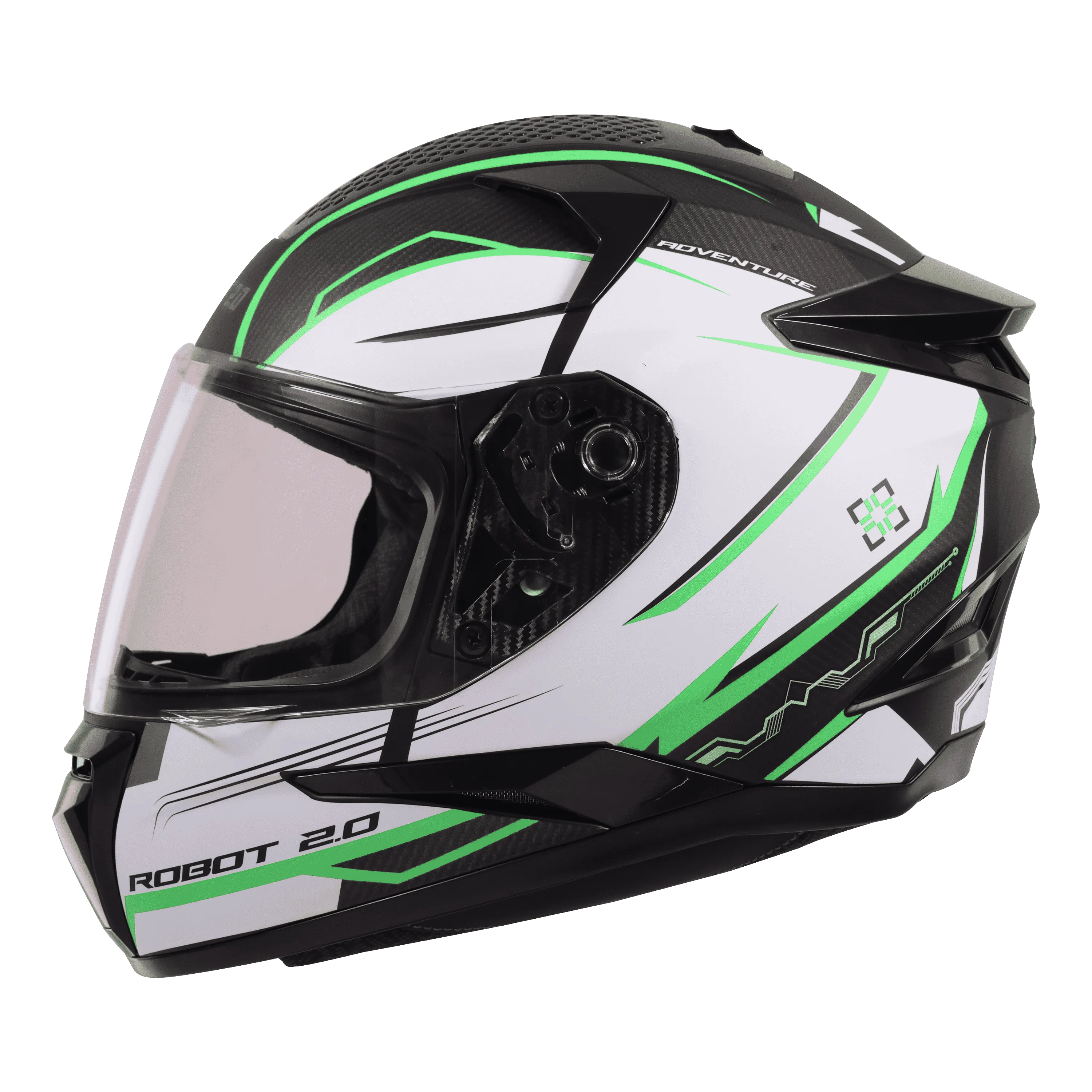 STEELBIRD SBH-35 DOT ROBOT 2.0 ADVENTURE GLOSSY BLACK/GREEN C/V (M) WITH EXTRA SILVER VISOR STEELBIRD SBH-35 DOT ROBOT 2.0 ADVENTURE GLOSSY BLACK/GREEN C/V (M) WITH EXTRA SILVER VISOR
