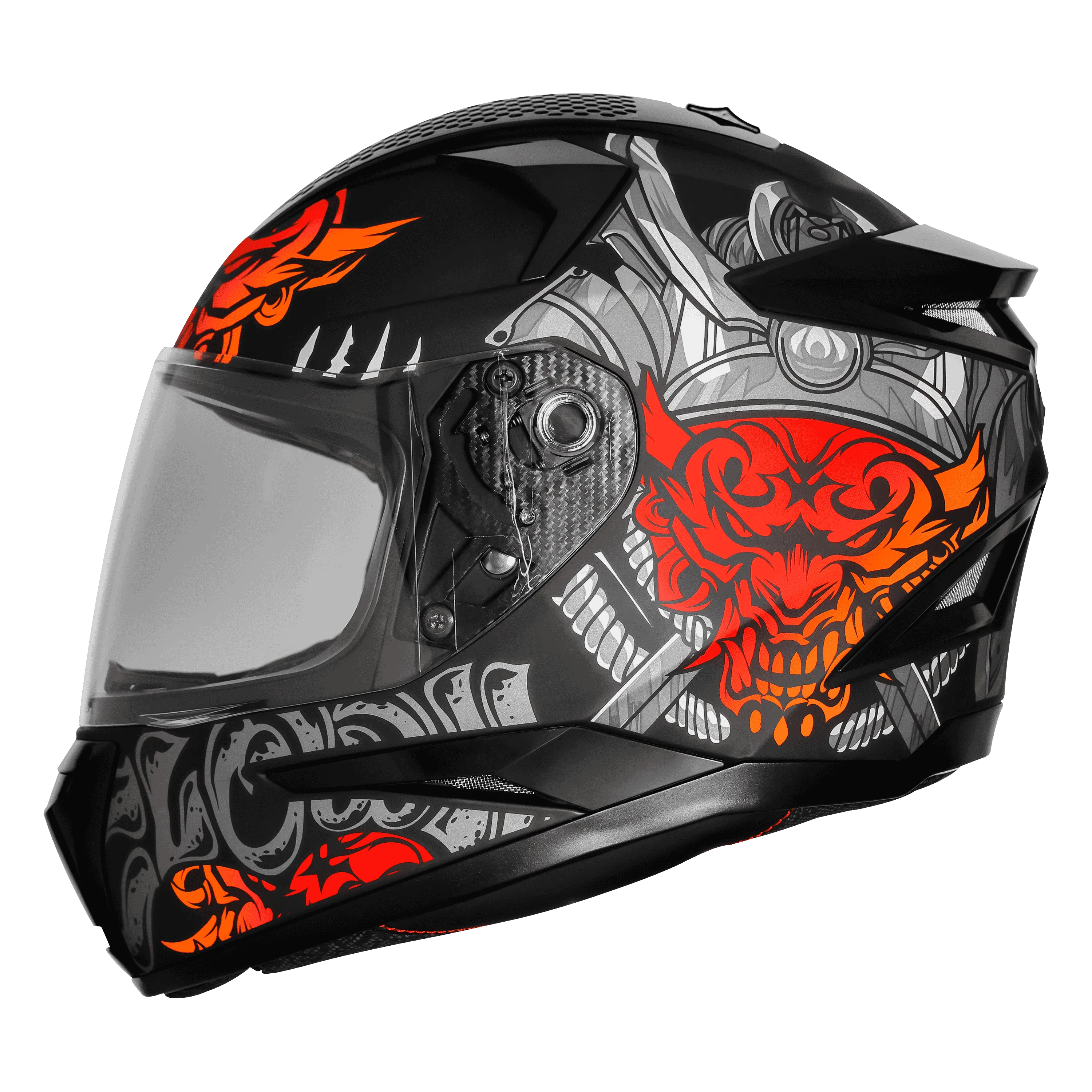 STEELBIRD SBH-35 DOT ROBOT 2.0 CLOWN GLOSSY BLACK/ORANGE C/V (M) WITH EXTRA SMOKE VISOR STEELBIRD SBH-35 DOT ROBOT 2.0 CLOWN GLOSSY BLACK/ORANGE C/V (M) WITH EXTRA SMOKE VISOR