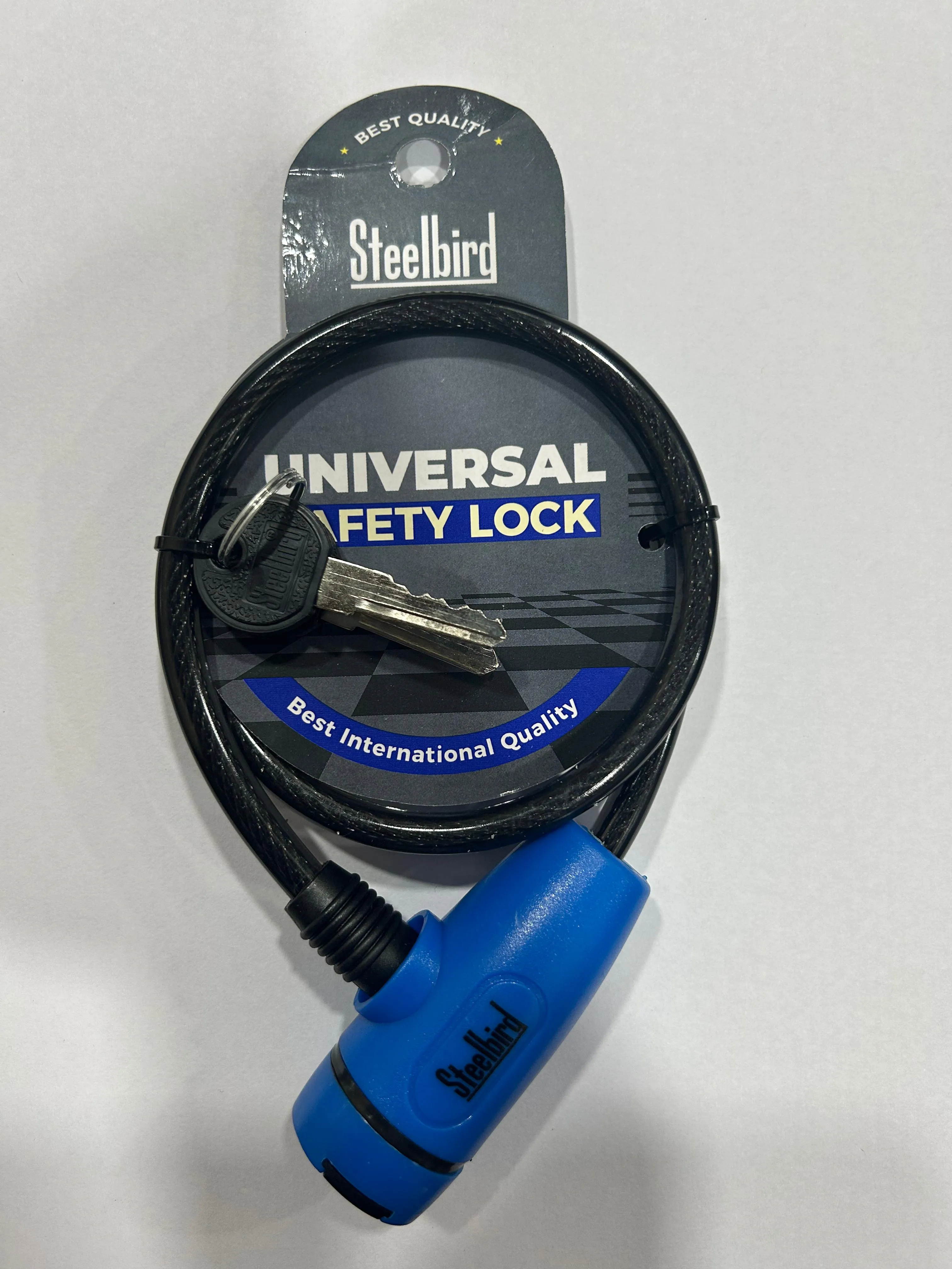 STEELBIRD CABLE LOCK 170 BLACK/BLUE STEELBIRD CABLE LOCK 170 BLACK/BLUE